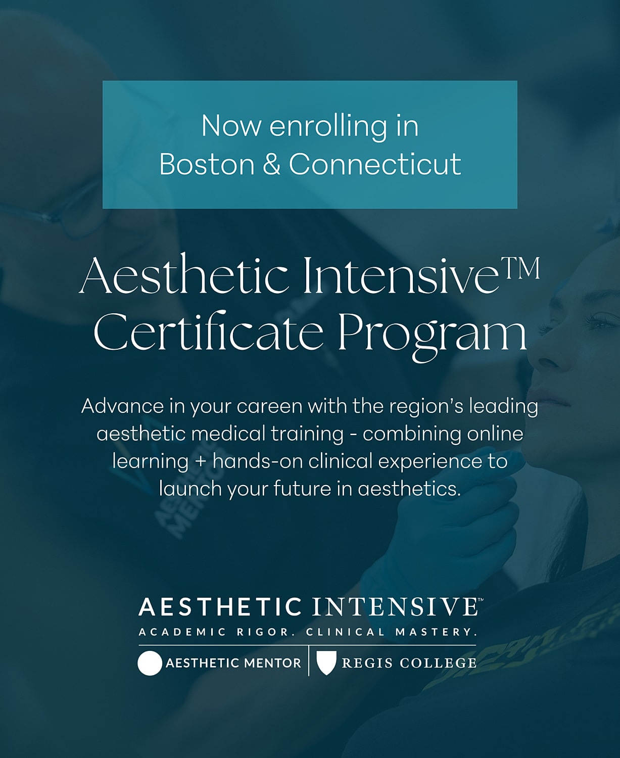 Aesthetic Intensive Certificate Program enrollment announcement.