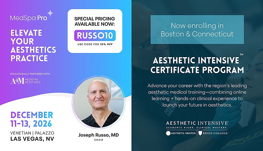 Aesthetic intensive program advertisement for practitioners